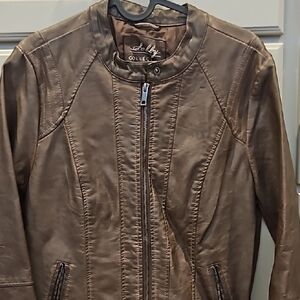 Sebby Brown Leather Motorcycle Jacket